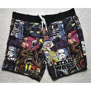 Star Wars Mens Comic Book Print Swim Trunks Board Shorts Mesh Lining 2XL
